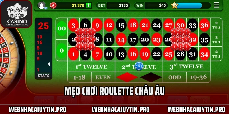 Mẹo chơi roulette châu Âu
