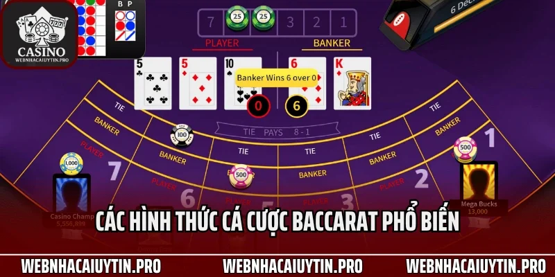 Các hình thức cá cược baccarat phổ biến