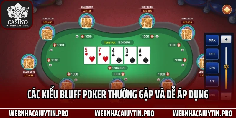Các kiểu bluff poker thường gặp và dễ áp dụng