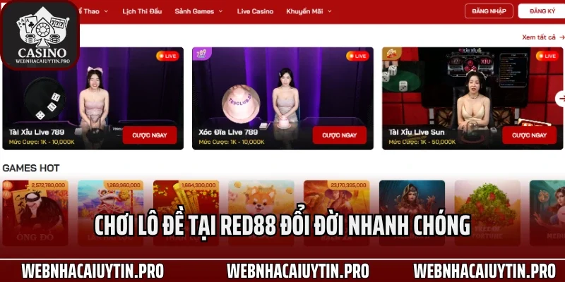 Chơi lô đề tại RED88 đổi đời nhanh chóng
