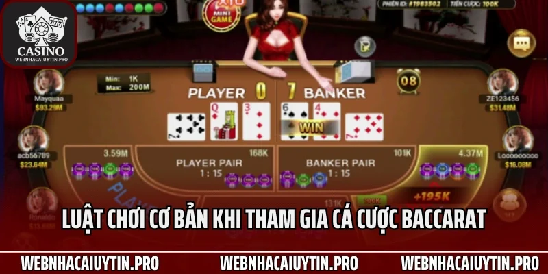 Luật chơi cơ bản khi tham gia cá cược baccarat