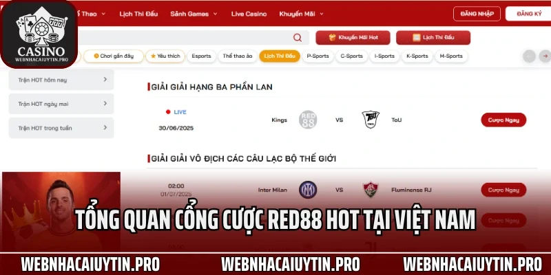 Tổng quan cổng cược RED88 hot tại Việt Nam